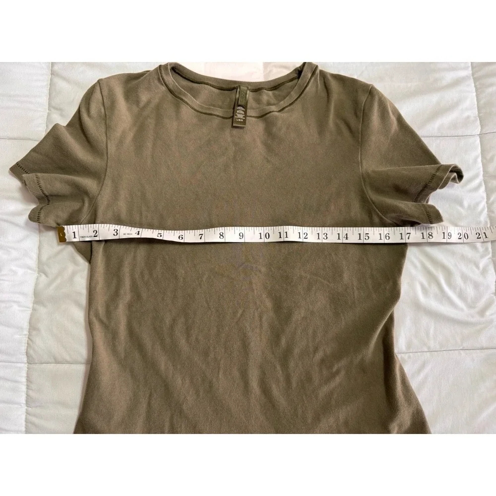 SKIMS Cotton Jersey Short Sleeve T-Shirt In Brown Size Large EUC Soft - Picture 5 of 8